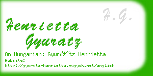 henrietta gyuratz business card